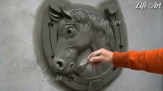 How to make a horse's head with sand cement
