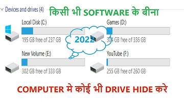 how to hide harddisk drive - how to hide or unhide any drive in windows 11 pc or laptops