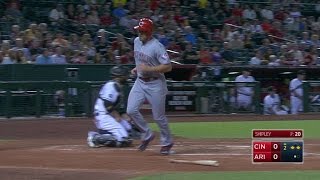 CIN@ARI: Schebler opens scoring with an RBI single