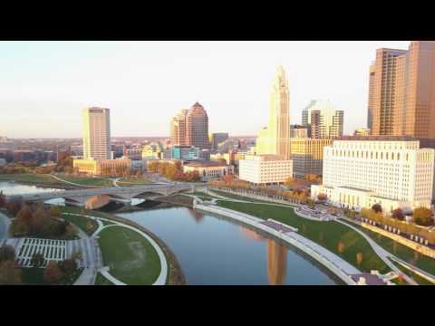 4k Aerial Flyover Columbus, Ohio Downtown