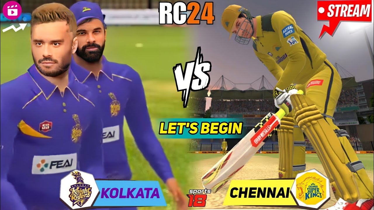 RC24 KKR vs CSK : Chennai vs Kolkata RCPL / IPL 2024 Gameplay ! Real ...
