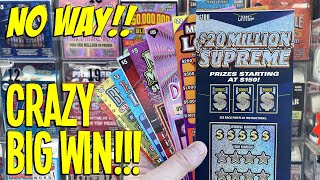 NO WAY!! $$$ CRAZY BIG WIN!!! $100 LOTTERY SCRATCH OFF TICKET