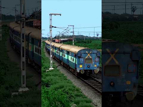 Train Game ICF Blue Train And Freight Train Crossing Bumpy Railroad Train Traingame Railroad