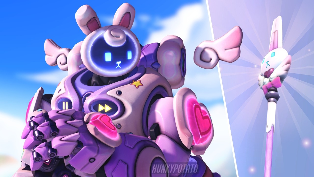 Orisa Pixel Bunny Skin (4k No Commentary) Overwatch Abilities