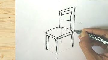 How to draw a 3d chair in perspective easy step by step