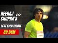 Neeraj chopra  javelin throw  stockholm22 new record 8994m  j weber  a peters  j vadlejch