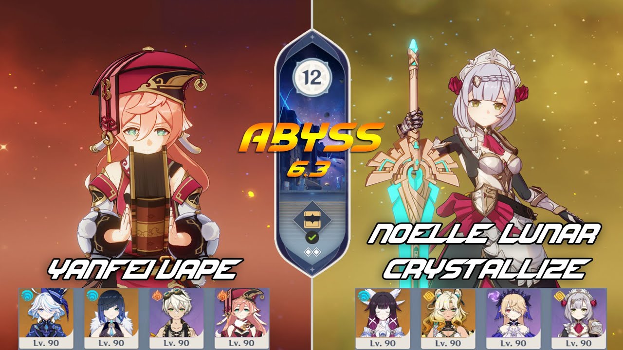 Yanfei Vape | Noelle Lunar Crystallize - Spiral Abyss 6.3 Genshin Impact