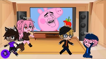 Gacha Club| 🐷 Piggy characters react to Piggy Memes - Peppa and Roblox Piggy Funny Animation!