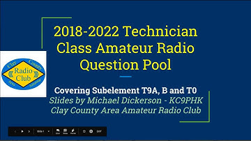 EXPIRED - Replaced w/ New Version #13 2018 Technician Class Question Pool Subelements T9A, T9B, T0
