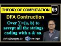 Lec-09: DFA to accept all strings ending with a and aa | Exp-04