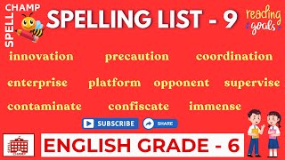 Details English Grade 6 Spelling List 9 Guide