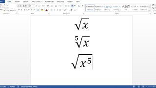 How To Write Square Root in Word easily 