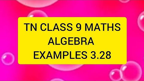 TN CLASS 9 MATHS ALGEBRA EXAMPLES 3.28