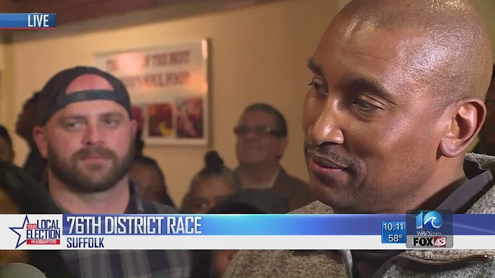 Delegate-elect Clinton Jenkins speaks with Brett H...