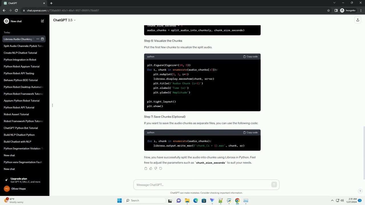 python split audio into chunks librosa