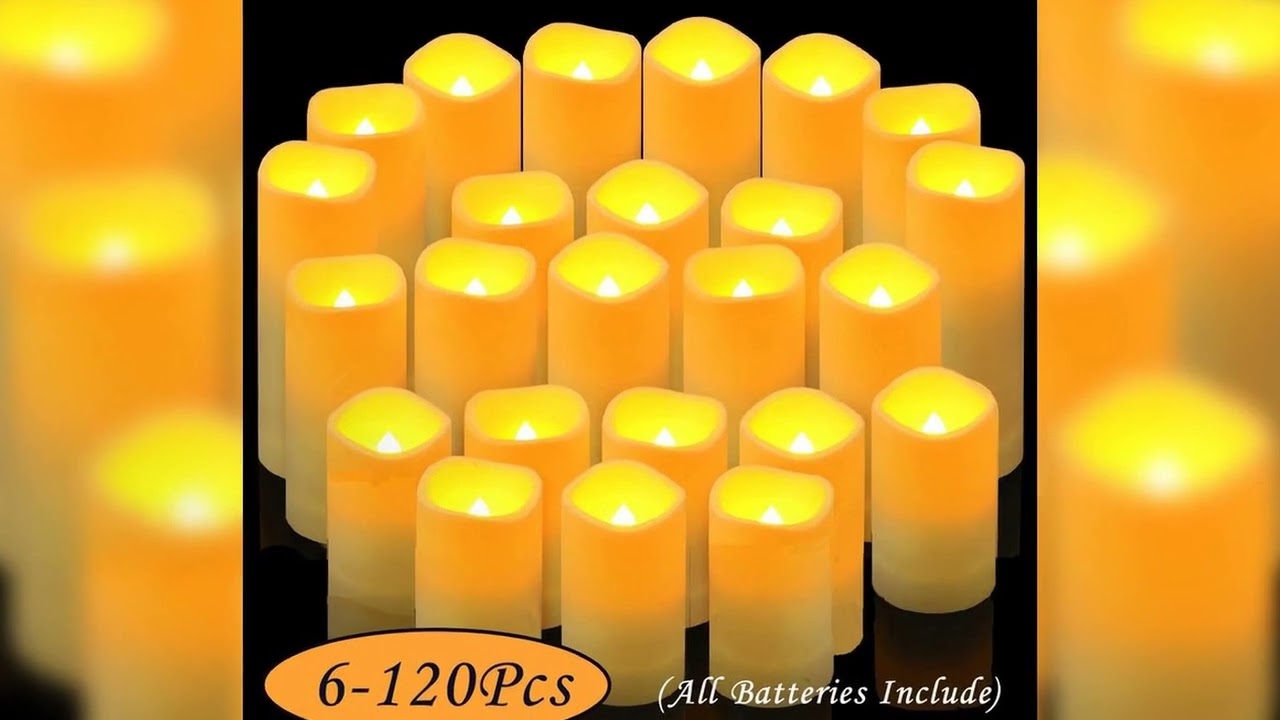 A must-have product! 6-120Pcs LED Pillar Candles Battery Powered Flameless Candles Wedding Concert