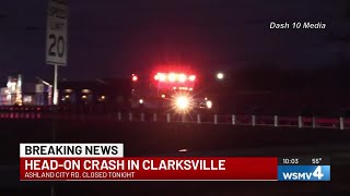 Clarksville highway shutdown after tanker truck car collide head-on