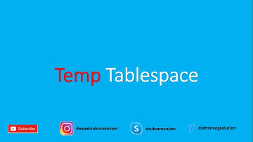 TEMPORARY TABLESPACE | PART 3 | TAMIL | ORACLE ARCHITECTURE