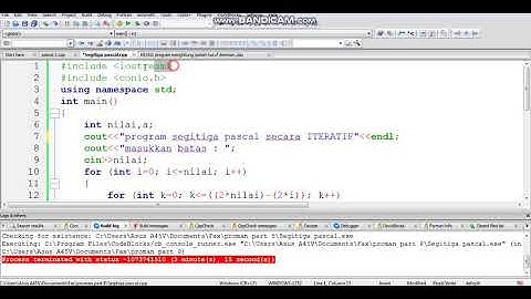 Program segitiga pascal secara iteratif