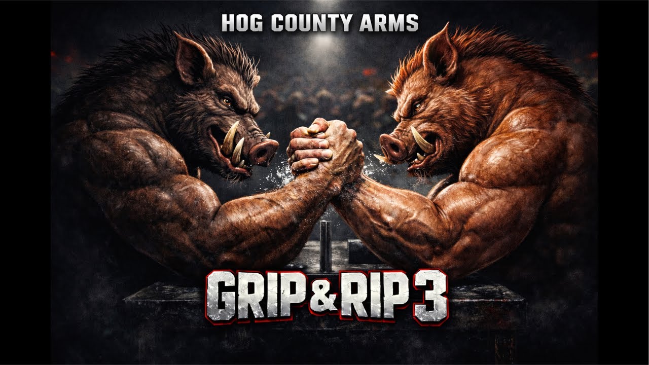 GRIP & RIP 3 | LIVE Arm Wrestling Event | Hog County Arms| 11am EST
