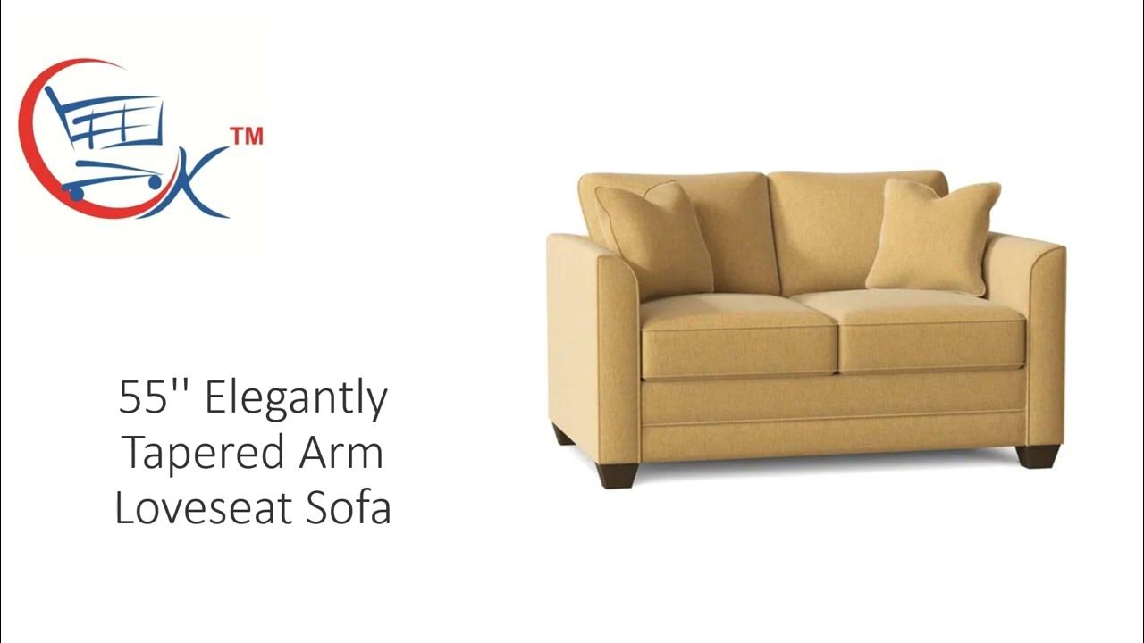 2 Seater Sofa Under 5000 55'' Elegantly Tapered Arm Loveseat Sofa