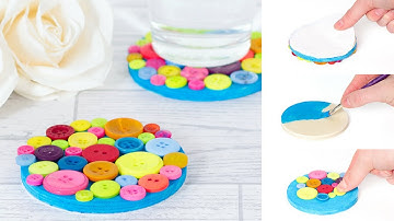 How to make a colourful button coaster