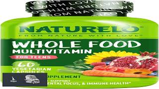 NATURELO Multivitamins for Teenage Girls Boys 60 Capsules Whole Food Multivitamin