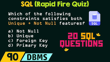 SQL (Rapid Fire Quiz)