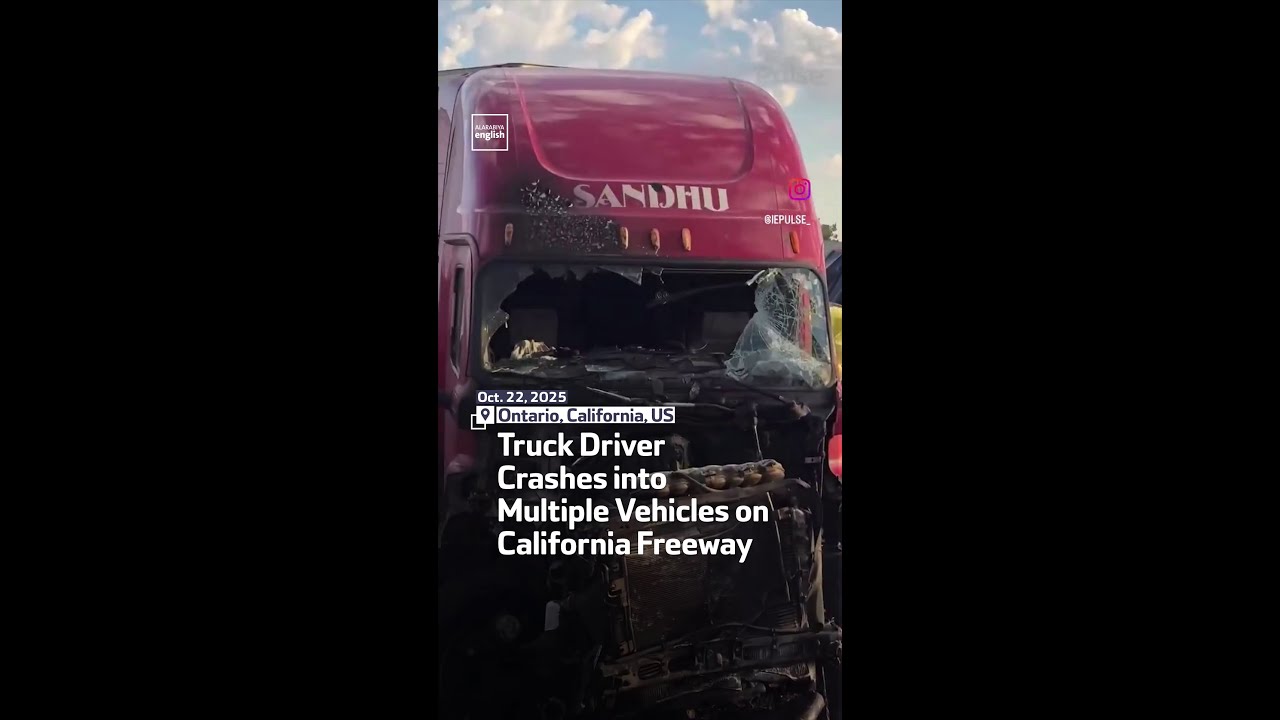 Truck Driver Crashes into Multiple Vehicles on California Freeway