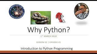 Introduction to Python Programming | Season - 02 | Why Python  | Episode 01