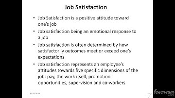 OB- Organizational Behaviour - SE CSE-IT-  Job Satisfaction
