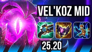 VEL'KOZ vs SYNDRA (MID) | 6 solo kills, Legendary | EUW Diamond | 25.20