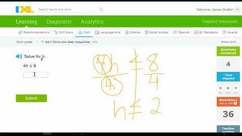 IXL 6TH.AA.4 I can solve 1 step inequalities