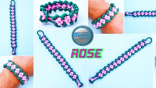 How to make Paracord Bracelet Rose Flower's Macrame Bracelet World of Paracord Tutorial DIY