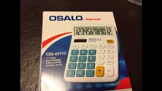 Orange OFFIDIX Office Desktop Calculator Dual Power Electronic Calculator Portable 12 Digit Large LCD Display Calculator