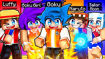 10 FRIENDS on one ANIME HIGHSCHOOL BLOCK in Minecraft!