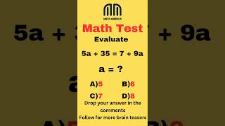 Maths#MathShorts#MathTok #shorts#viral #AlgebraPuzzle #QuickMath#BrainChallenge #ViralMath#trending