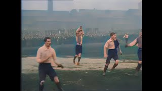 [colorized, 4K, 60fps] Football match in 1902: Town v Thornhill