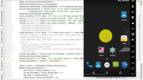 34.  Test thủ công thêm sửa xóa hiện thị dữ liệu trong SQLite