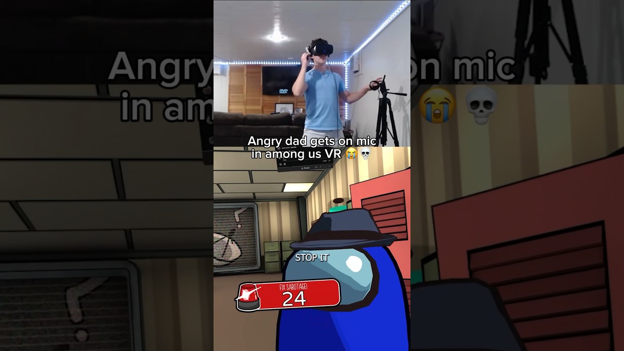 Dad Gets on Mic in Among Us VR