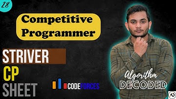 Competitive Programmer | Striver CP Sheet | Codeforces | Competitive Programming #Striver #CP