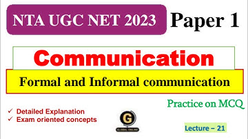 Formal and Informal Communication MCQ | Communication MCQ  | NTA UGC NET Paper 1 exam preparation