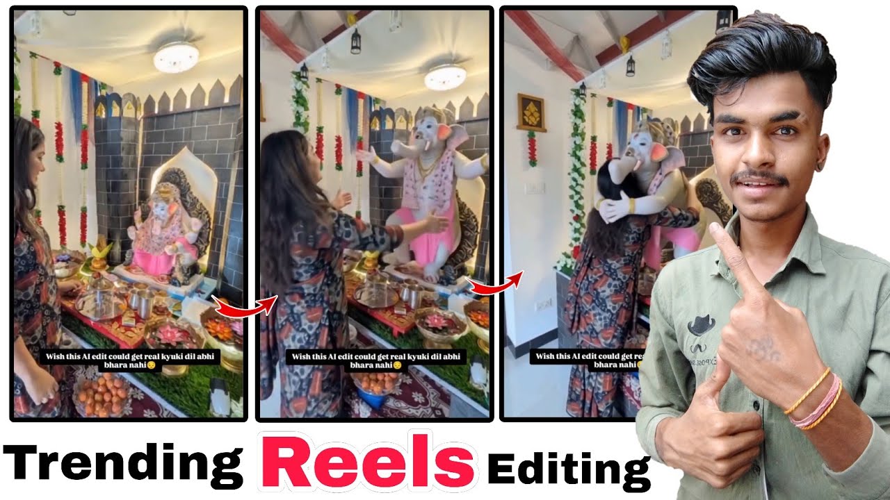 Lord Ganesha Hugging Reels Viral Video Editing | Ganpati Bappa Hug Video Generate Ai