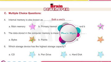 ICT | Computer | Class 4 | Storage and Memory Devices | Homework | C1S5 | By Techno Com