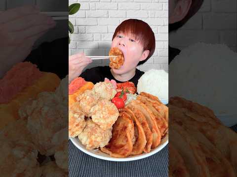 Mukbang ASMR Pork Ginger🐖Fried Chicken🐓Eating #mukbang #asmr #food #shorts