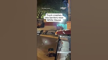 U-Haul with a Nazi Swastika flag crashes into the White House security barrier #shorts