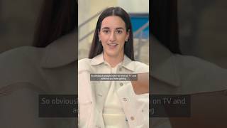 Caitlin Clark behind the scenes of the promo for Capital One