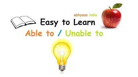 English Grammar Able to and Unable to
