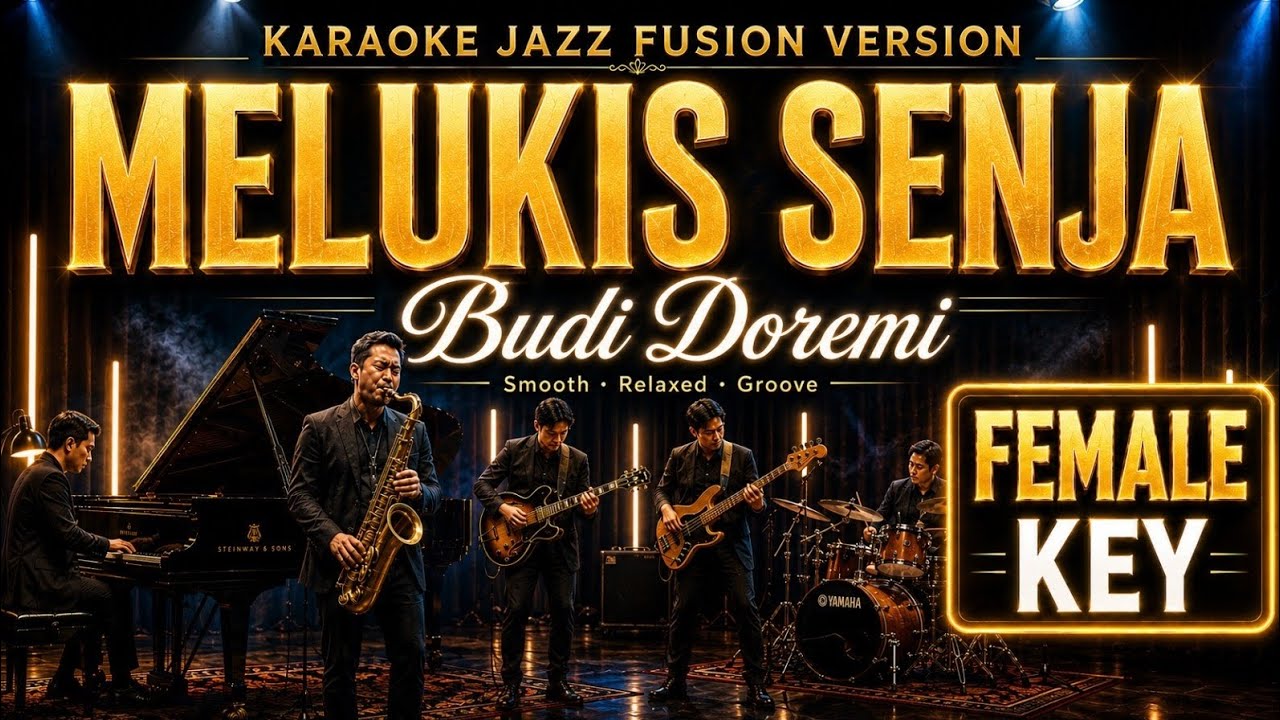 [KARAOKE] Melukis Senja - Budi Doremi | Jazz Fusion Version | Smooth \u0026 Groove (Female Key)