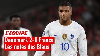 Danemark 2-0 France : Mbappé, un match raté ? Les notes des Bleus